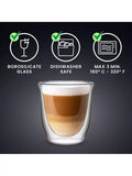 Bialetti double walled coffee glasses 200ml clear, imported from the UK