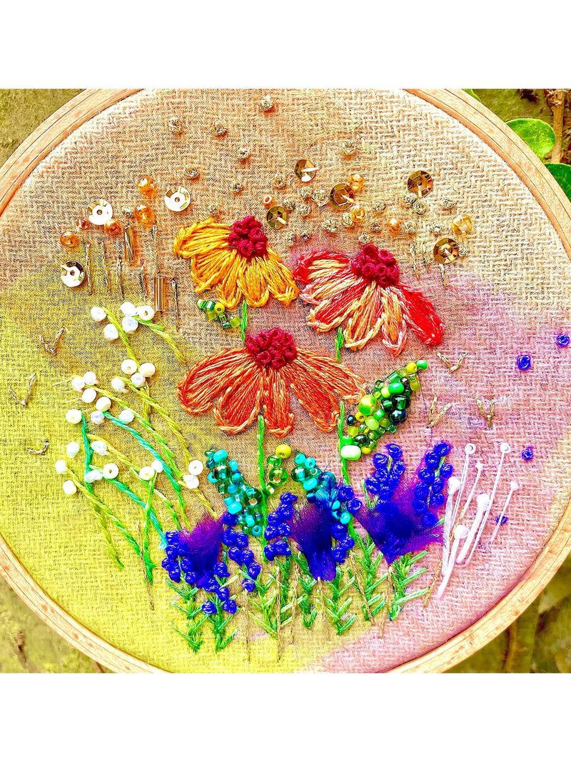 Rowandean Salvia Helenium embroidery kit, UK version