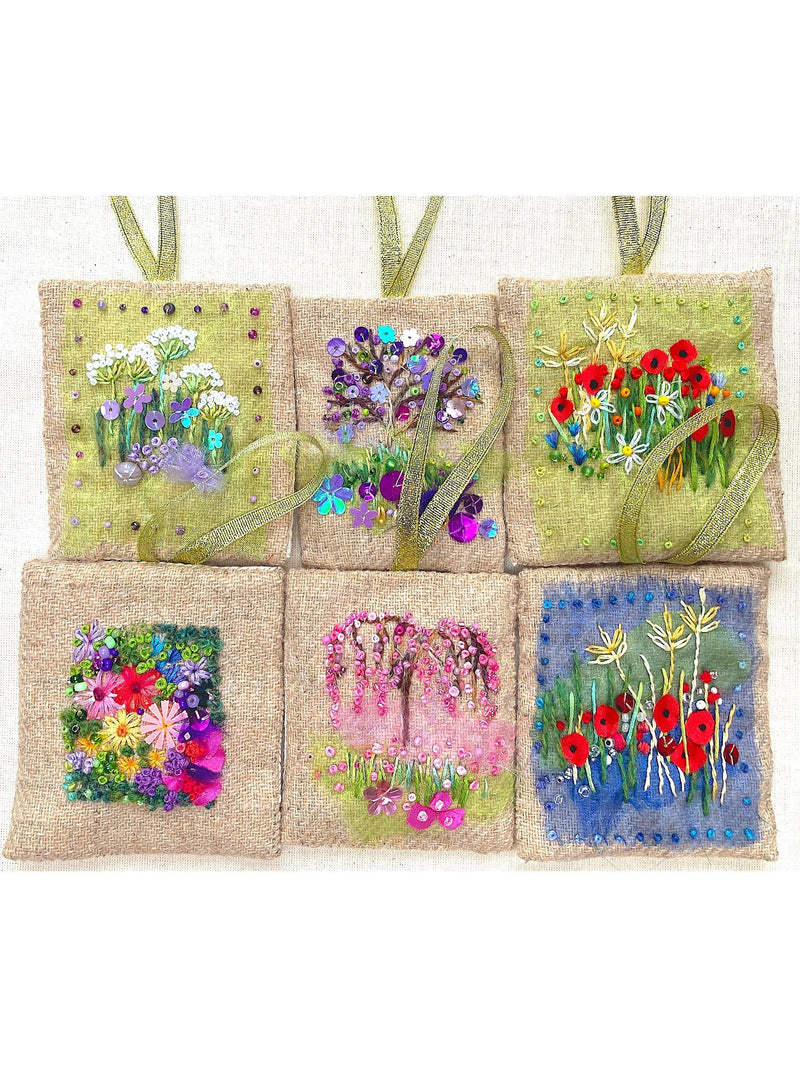 Rowandean Lavender Pockets Embroidery Kit, imported from the UK