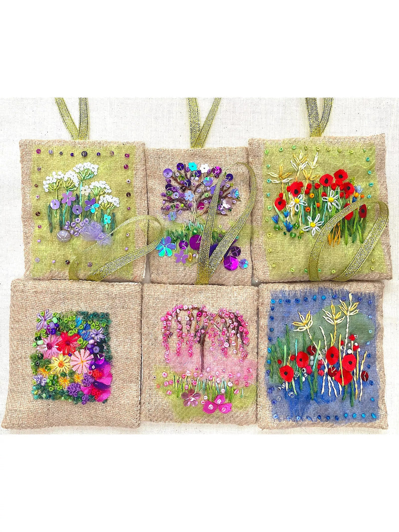 Rowandean Lavender Pockets Embroidery Kit, imported from the UK