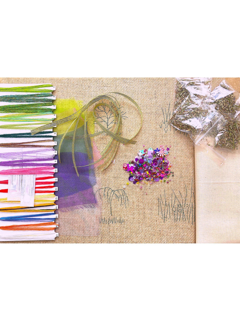 Rowandean Lavender Pockets Embroidery Kit, imported from the UK