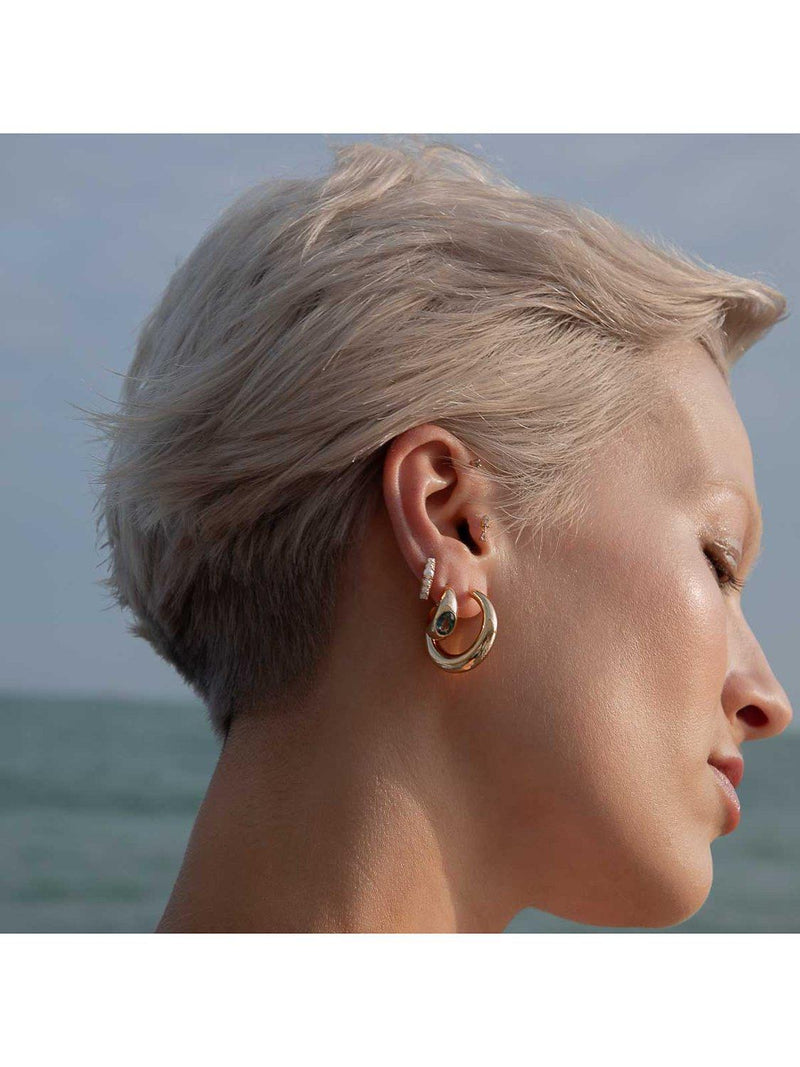 Astrid & Miyu gold dome hoop earrings 3cm - British product