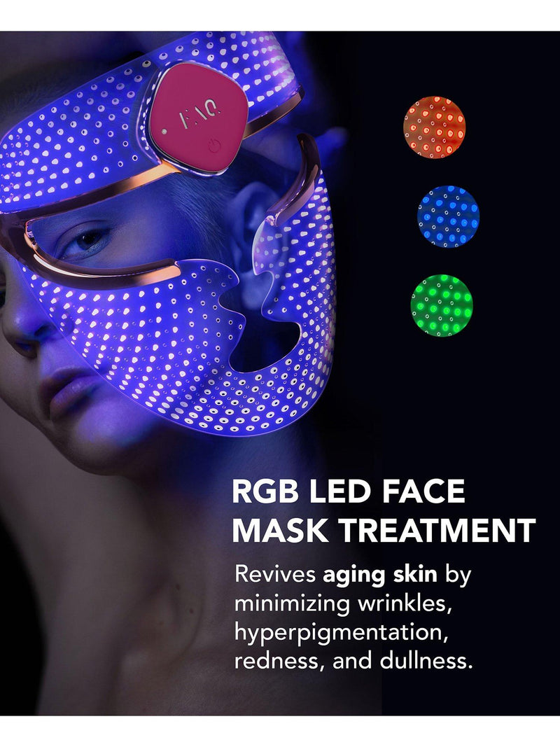 FOREO LED anti-ageing face mask with red, green, and blue light therapy - British product