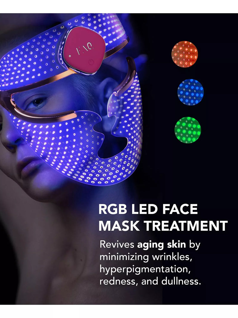 FOREO LED anti-ageing face mask with red, green, and blue light therapy - British product