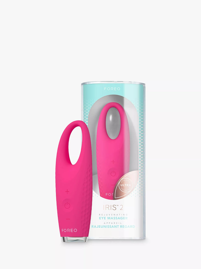 FOREO IRIS 2 eye massager in Fuchsia, imported from the UK
