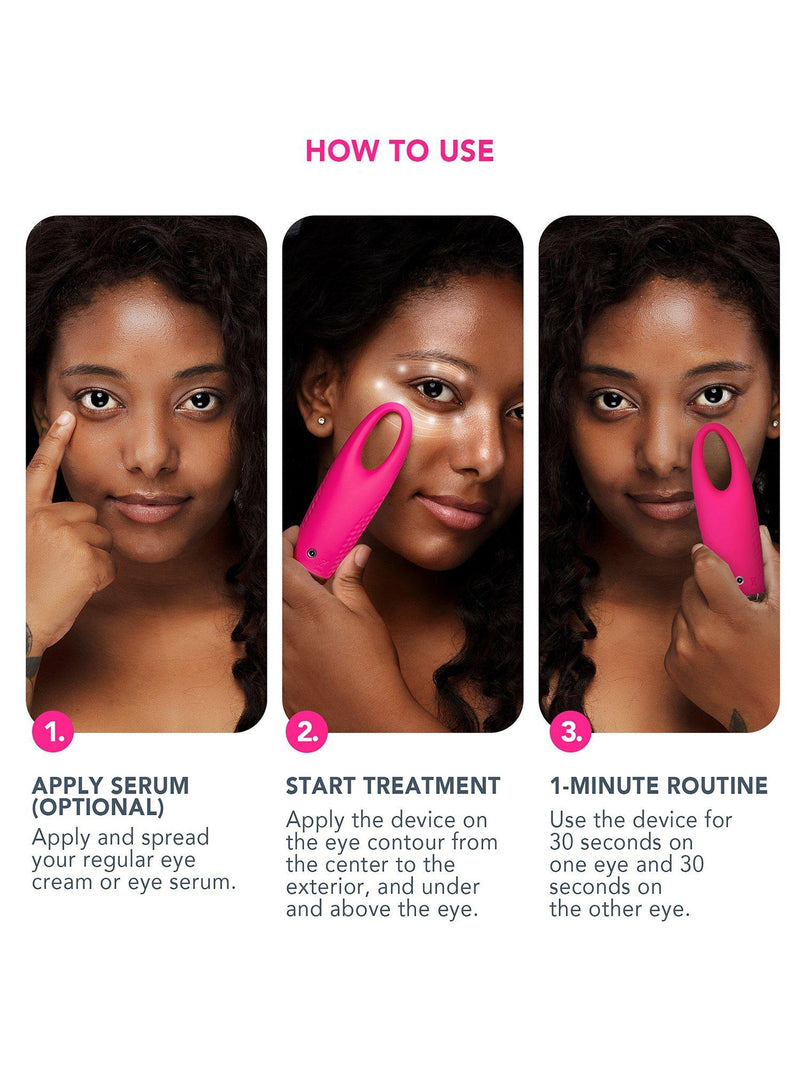 FOREO IRIS 2 eye massager in Fuchsia, imported from the UK