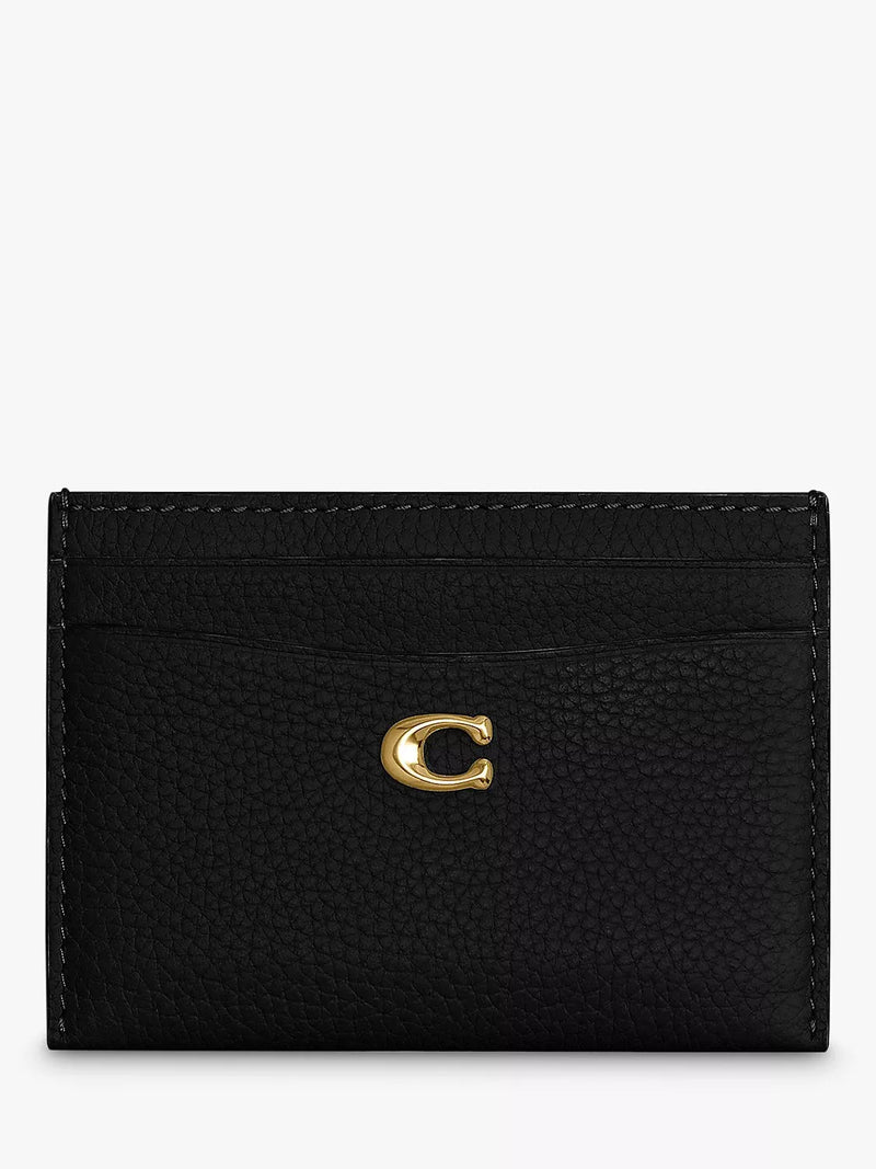Coach pebble leather card holder black, imported from the UK