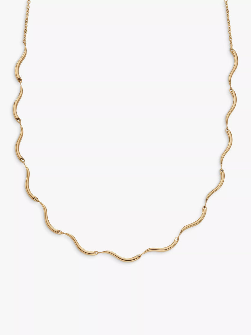 Skagen Wave Chain Necklace gold cubic zirconia, UK version
