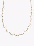 Skagen Wave Chain Necklace gold cubic zirconia, UK version