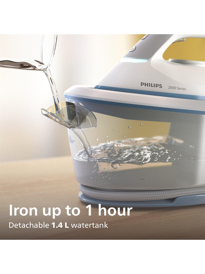 Philips 2000 Series steam generator iron white/blue - British product