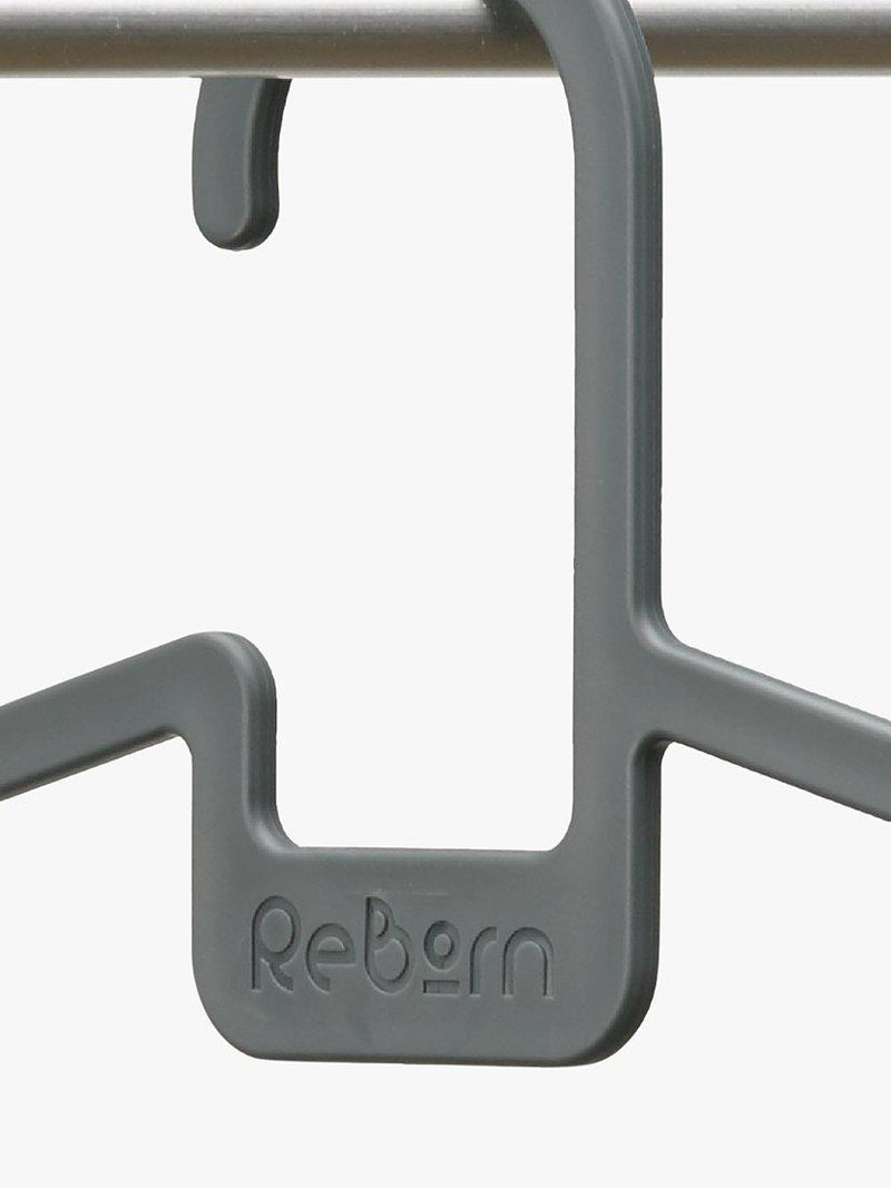 ReBorn recycled plastic clothes hangers pack of 5 grey, imported from the UK
