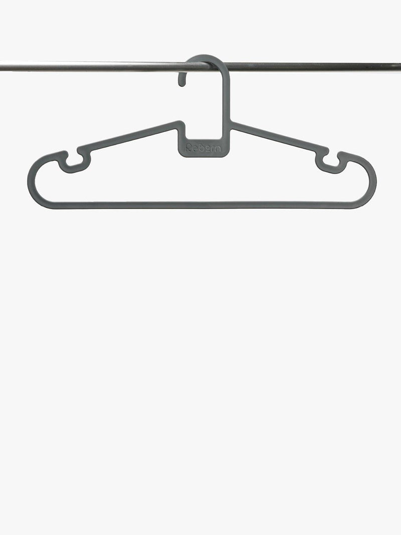 ReBorn recycled plastic clothes hangers pack of 5 grey, imported from the UK