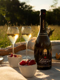 Lanson Le Black Label champagne with two flutes gift pack 75cl, UK version