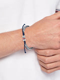 Tommy Hilfiger men's braided bracelet silver blue, imported from the UK