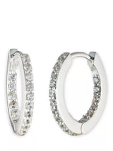 John Lewis Ralph Lauren Sterling Silver Cubic Zirconia Huggie Hoop Earrings- Buy online at McGrocer