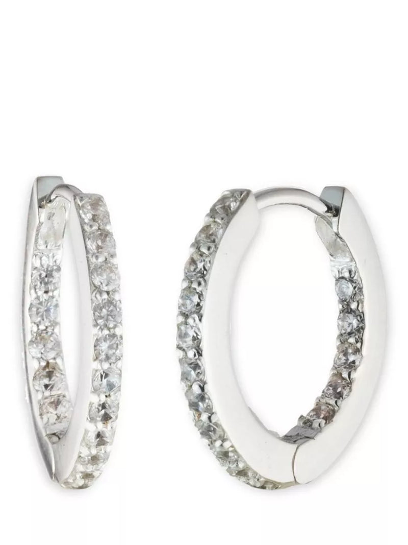 Ralph Lauren cubic zirconia huggie hoop earrings 0.59cm, imported from the UK
