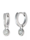 Lauren Ralph Lauren cubic zirconia sterling silver hoop earrings H1.2 x W0.5cm, UK version