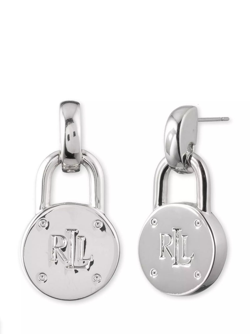 Ralph Lauren sterling silver padlock drop earrings (British brand)