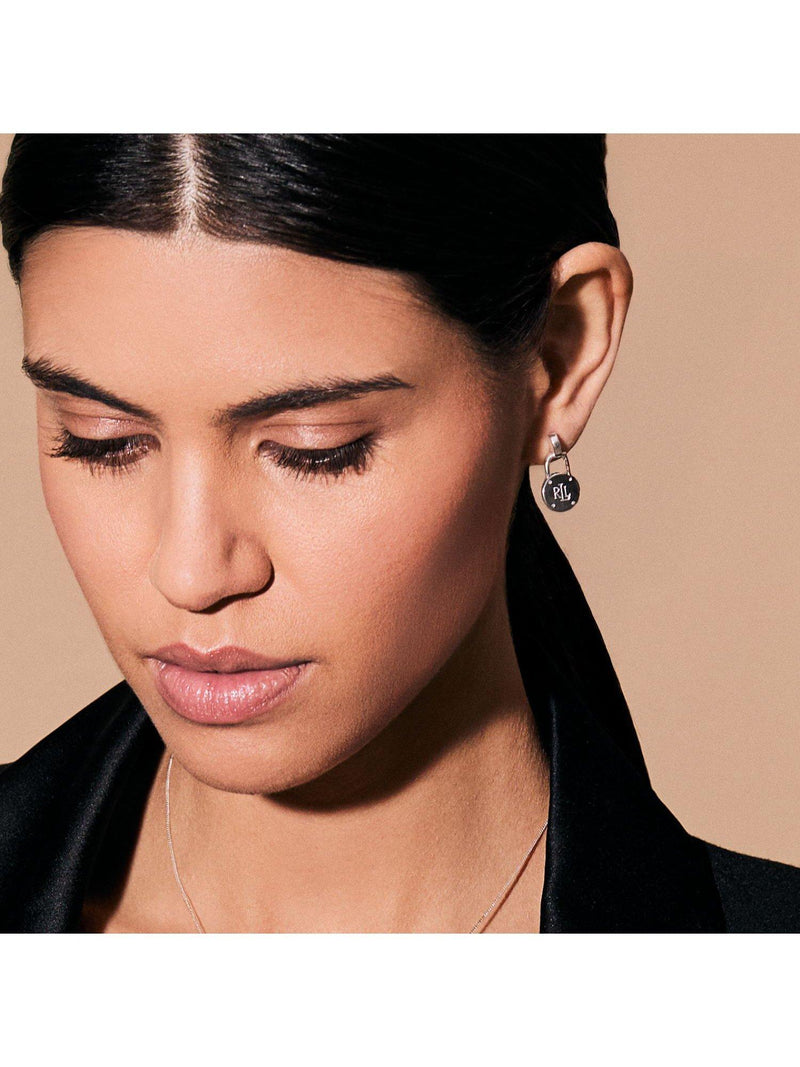 Ralph Lauren sterling silver padlock drop earrings (British brand)