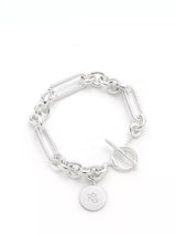 John Lewis Ralph Lauren Sterling Silver Oval Link Logo Charm Bracelet, Silver, 18cm- Buy online at McGrocer