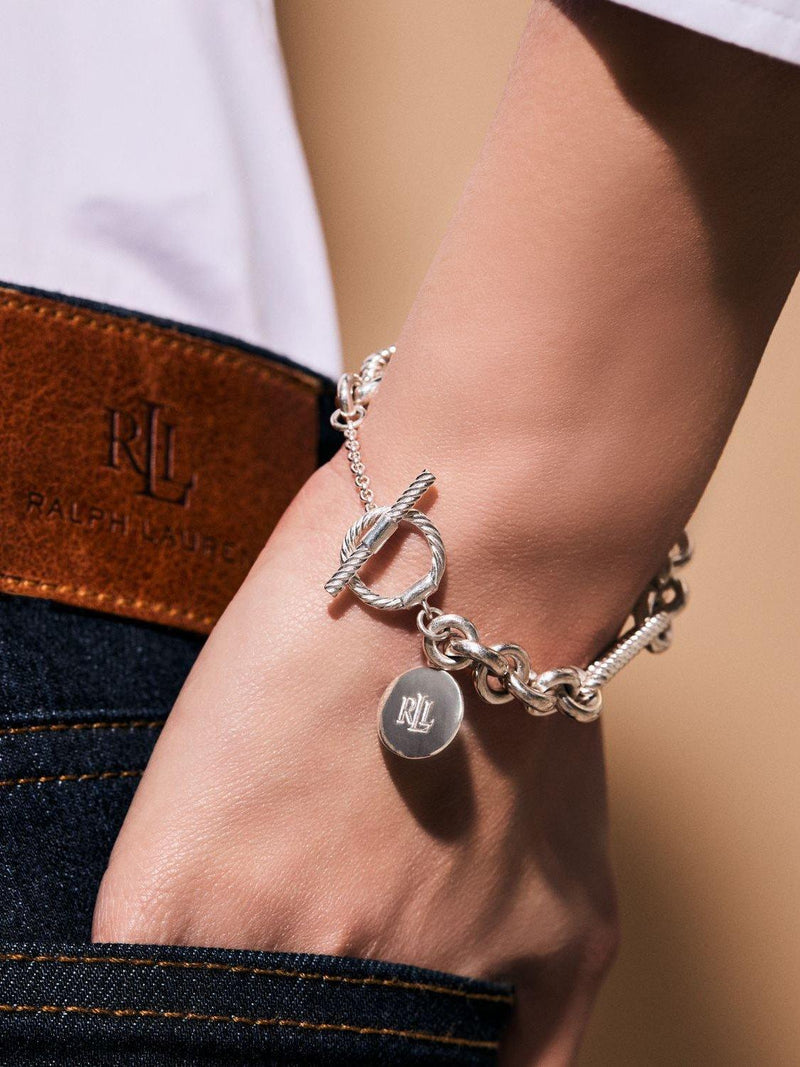 Lauren Ralph Lauren sterling silver oval link bracelet 18cm - British product