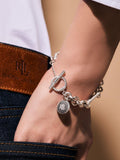 Lauren Ralph Lauren sterling silver oval link bracelet 18cm - British product