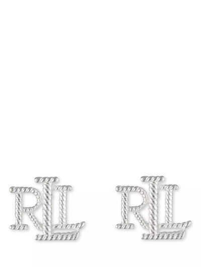 John Lewis Ralph Lauren Sterling Silver Rope Texture Logo Initial Stud Earrings- Buy online at McGrocer