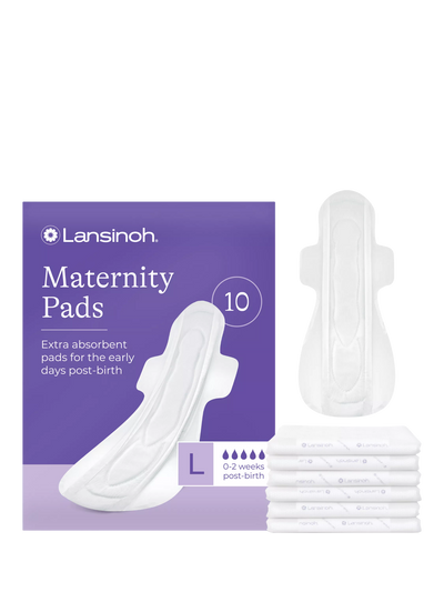 John Lewis Lansinoh Extra Absorbent Maternity Pads for Postpartum Bleeding Pack of 10- Buy online at McGrocer