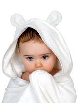 John Lewis Shnuggle Wearable Baby Towel White Hooded Towel- Buy online at McGrocer