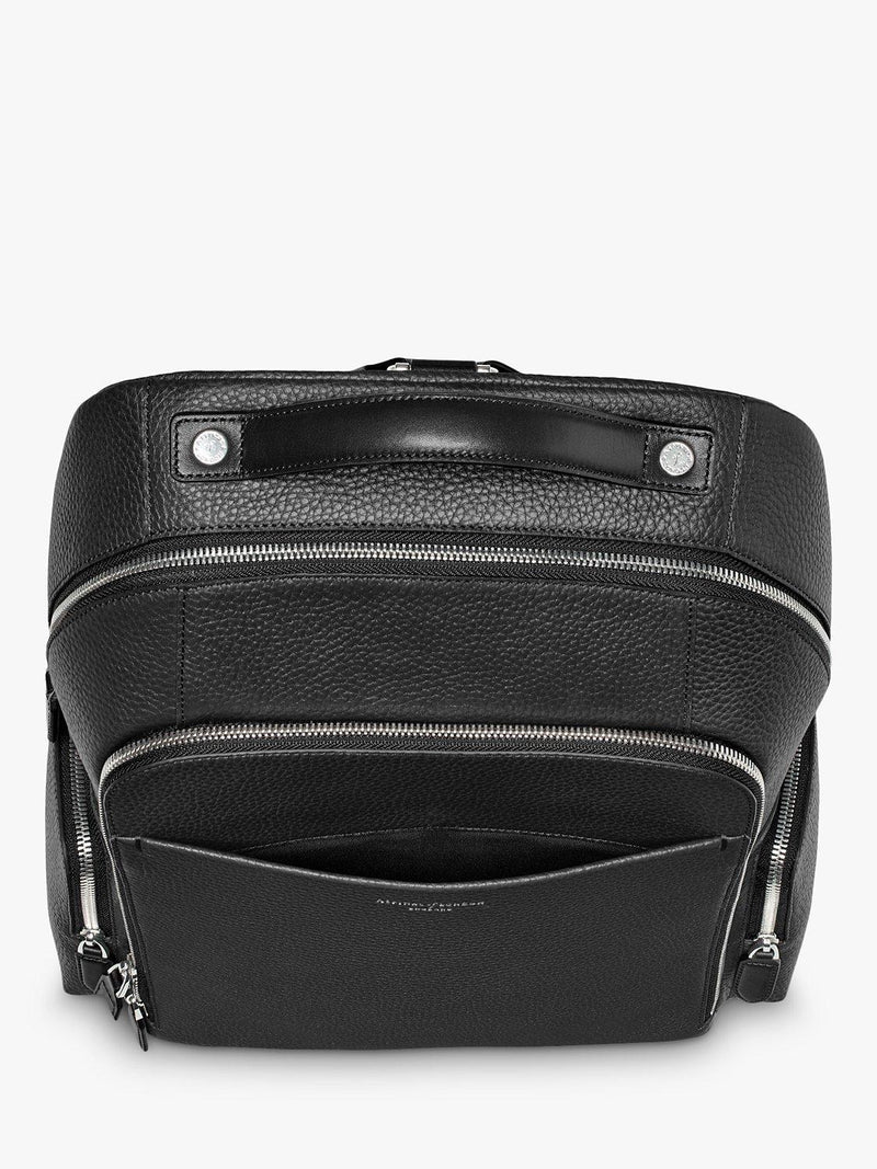Rucksack Aspinal of London Reporter Zip aus genarbtem Leder, UK-Version
