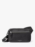 Aspinal of London compact pebble leather cross body bag, black (British brand)