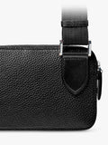 Aspinal of London compact pebble leather cross body bag, black (British brand)