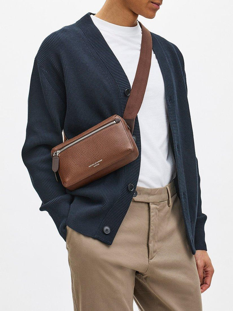Aspinal of London compact pebble leather reporter bag, UK version