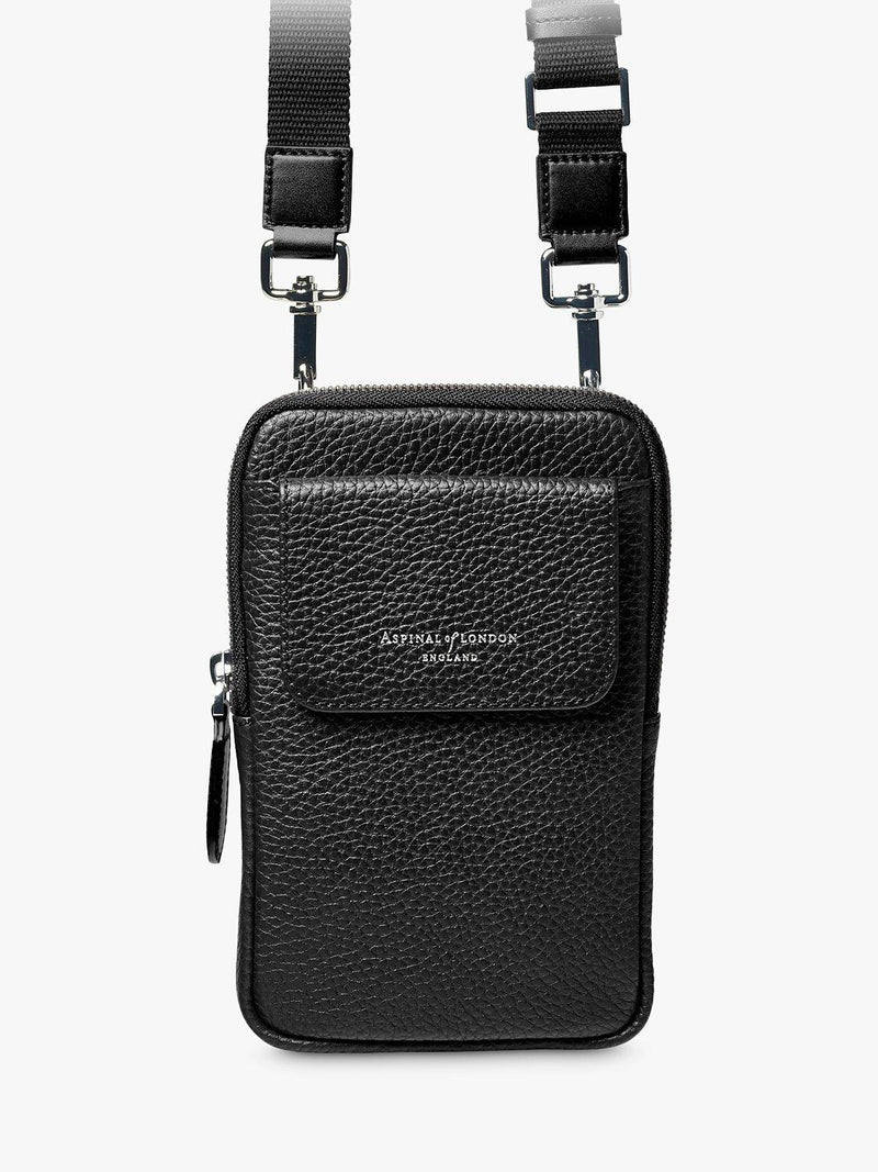 Aspinal of London Kiesel-Leder Umhängetasche für das Handy, UK-Version