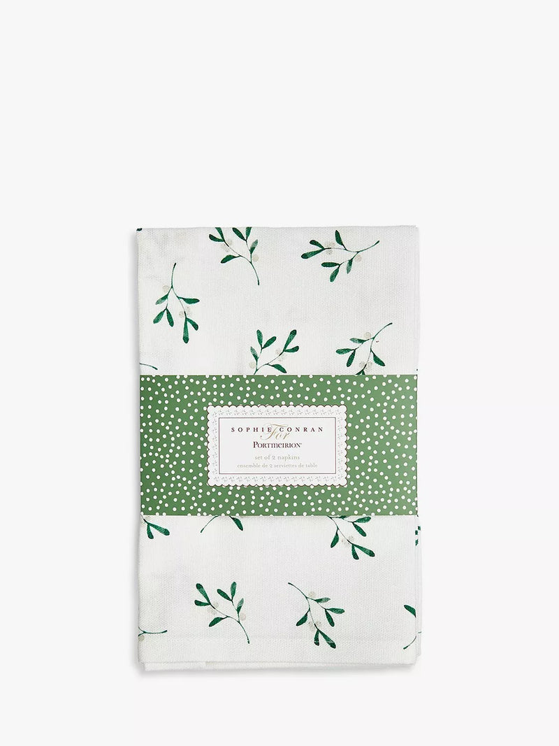 Sophie Conran Mistletoe cotton napkins set of 2 - British product