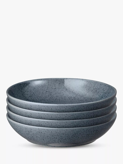 John Lewis Denby Dark Grey Speckle Stoneware Pasta Bowls Set of 4 22cm- Buy online at McGrocer