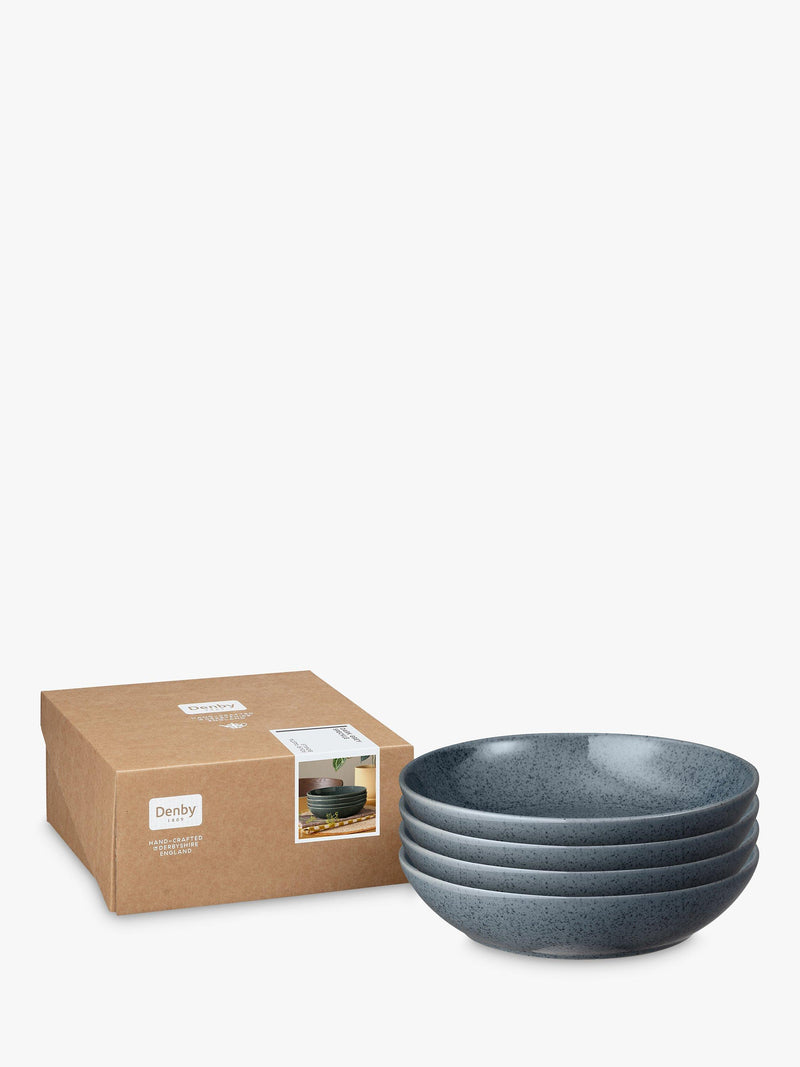 Denby dark grey speckle pasta bowls 22cm set of 4 (British brand)