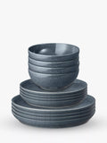 Denby dark grey speckle dinnerware set 12-piece (British brand)
