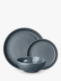 Denby dark grey speckle dinnerware set 12-piece (British brand)