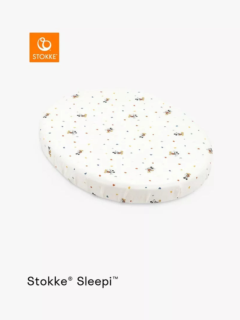 Stokke fitted sheet Mickey Mouse Celebration 90x109cm, imported from the UK
