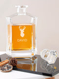 Treat Republic personalised hexagonal stag glass decanter 750ml clear (British brand)
