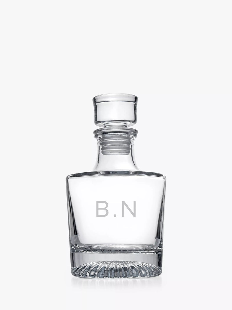 Treat Republic personalised glass decanter with engraved initials 750ml - British product