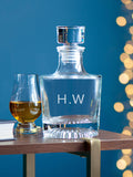 Treat Republic personalised glass decanter with engraved initials 750ml - British product