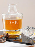 Treat Republic personalised glass decanter with engraved initials 750ml - British product