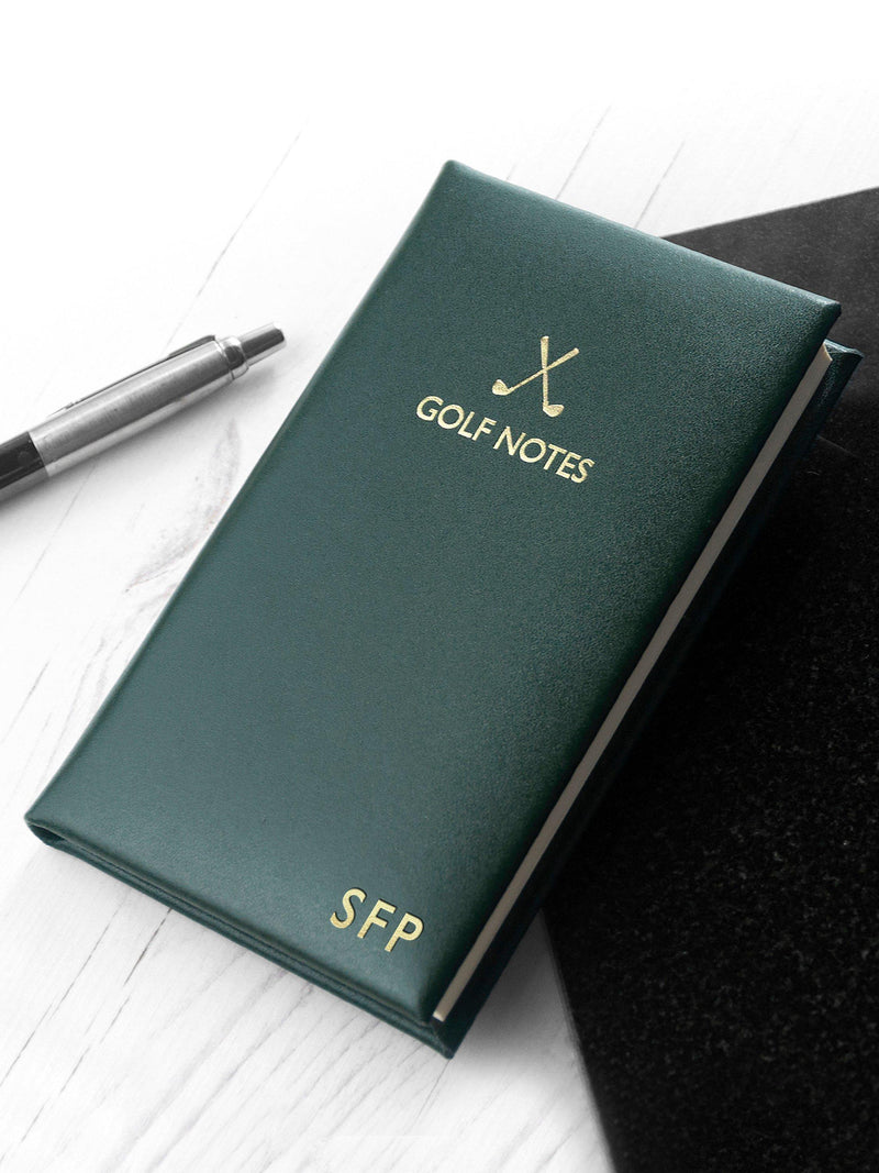 Treat Republic green leather golf notebook 14x8.5x2cm (British brand)