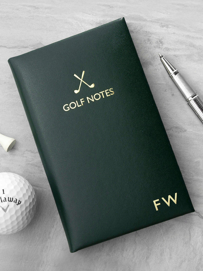 Treat Republic green leather golf notebook 14x8.5x2cm (British brand)