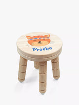 John Lewis Treat Republic Personalised Cute Kitten Kids Wooden Stool Natural- Buy online at McGrocer