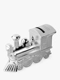 Treat Republic personalised silver plated train money box, silver (British brand)