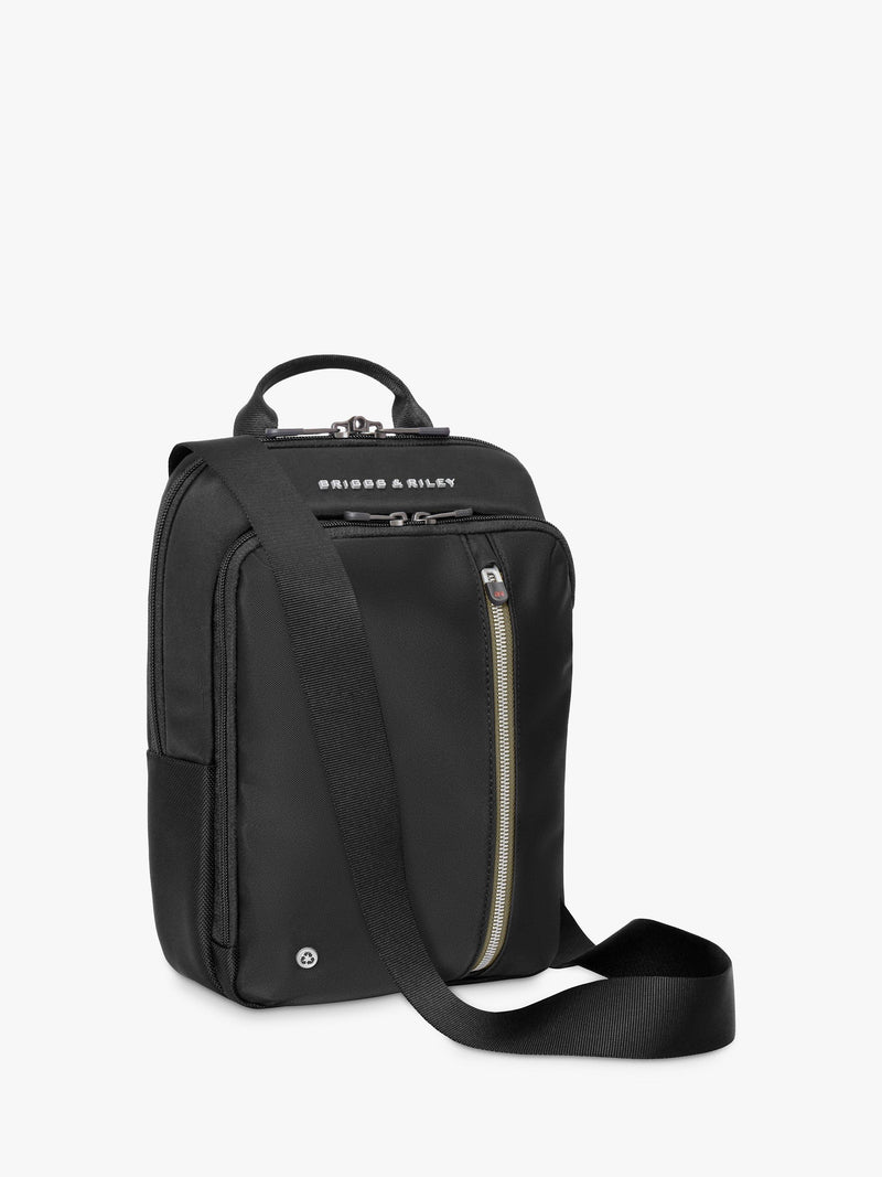 Briggs & Riley HTA cross body bag black ballistic nylon, imported from the UK