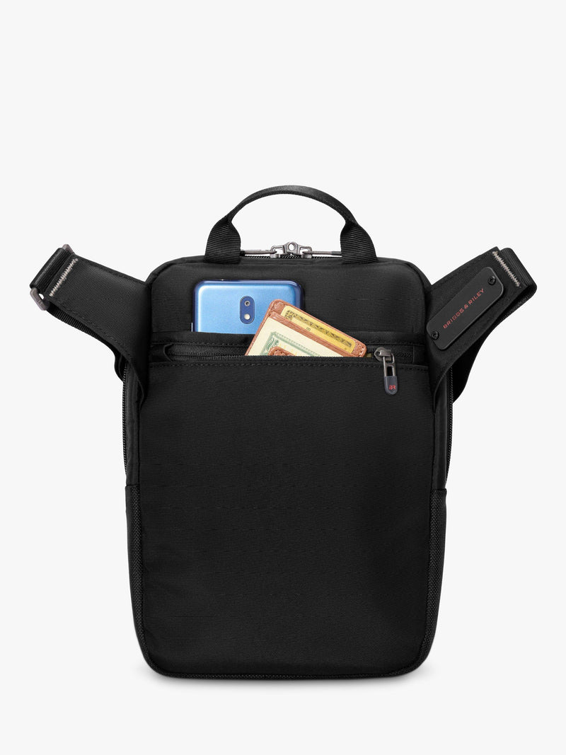 Briggs & Riley HTA cross body bag black ballistic nylon, imported from the UK